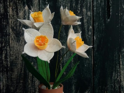 Como hacer flores de tela (Narcisos) Super faciles y rapidas | DIY Manualidades #109
