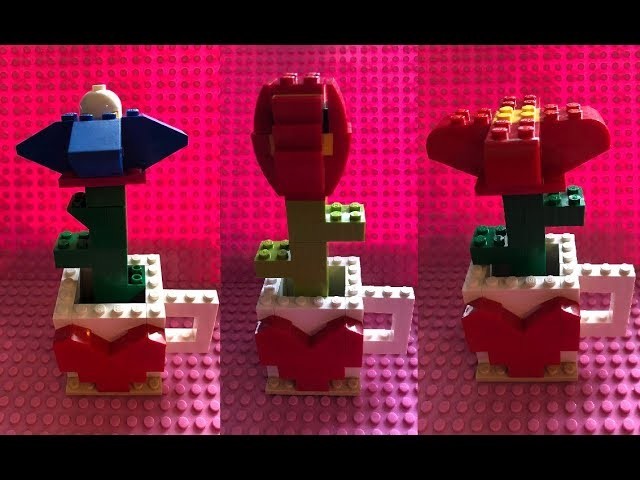 Como hacer un Jarro con un corazón y Flores de LEGO - Dia de San Valentín