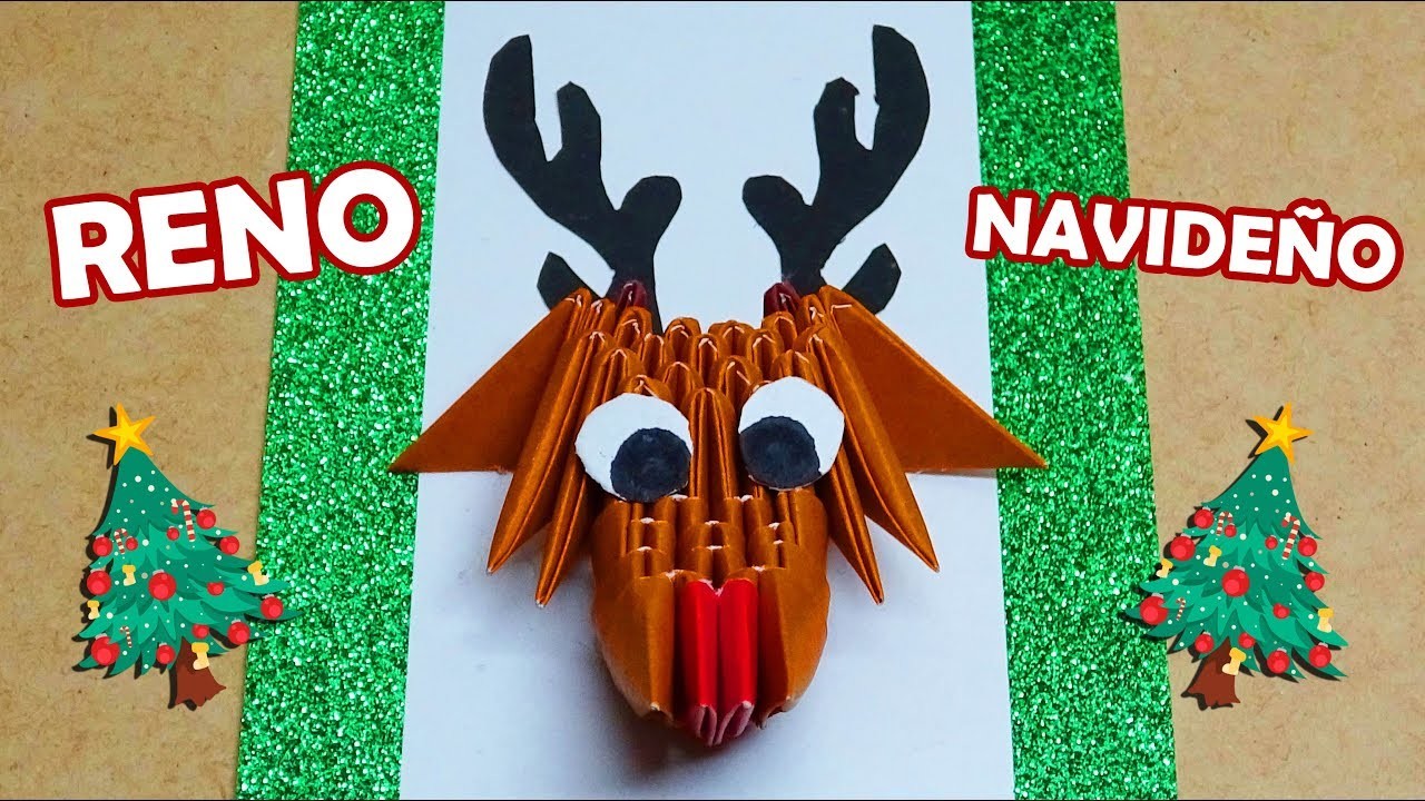 Como hacer un Reno de origami - Origami 3D Navidad ( Dificultad ★★☆☆☆) 2020