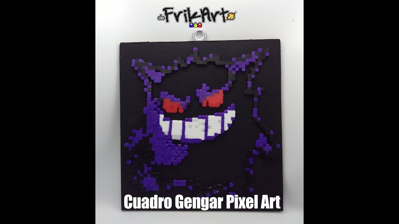 Cuadro Gengar en pixel art - Perler Beads