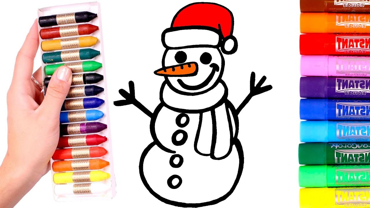 Dibuja y Colorea un Muñeco de Nieve ⛄????Dibujos para niños