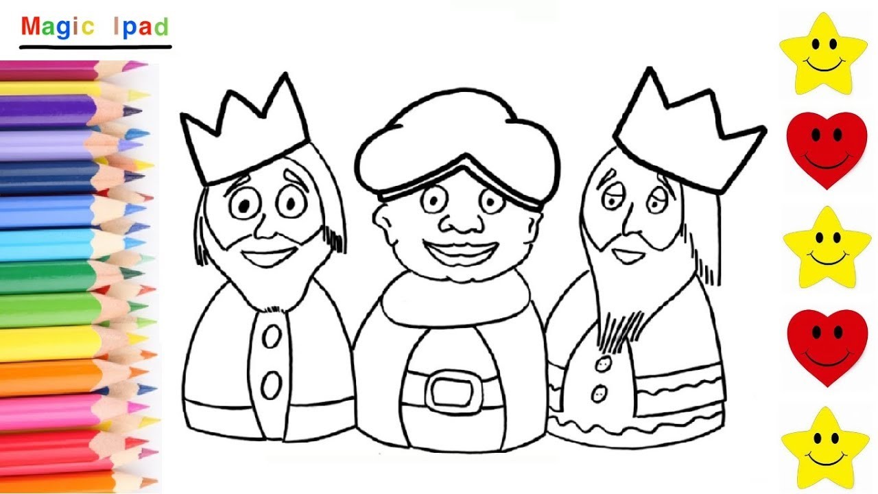 Dibujar a los TRES REYES MAGOS | dibujos niños ????⭐ How to Draw THREE WISE MEN | drawings kids