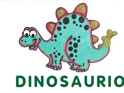 Dibujar y Colorea Dinosaurio | Dibujos Para Niños | Aprender Colores & Animales & Español y Inglés