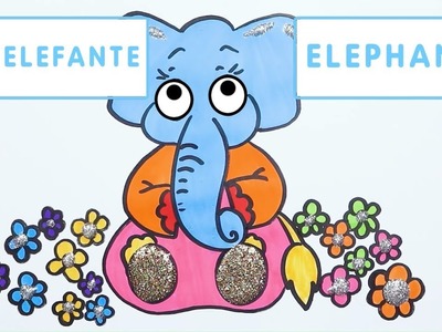 Dibujar y Colorea El Elefante | Dibujos Para Niños | Aprender Colores & Animales & Español y Inglés