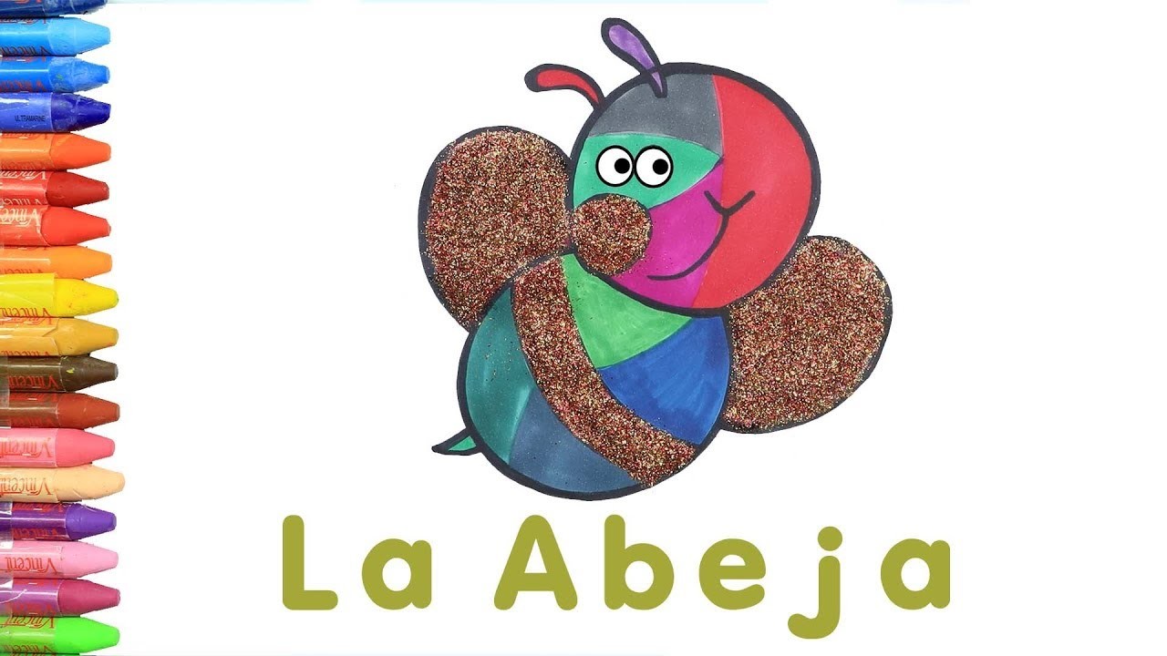 Dibujar y Colorea La Abeja | Dibujos Para Niños | Aprender Colores & Animales & Español y Inglés