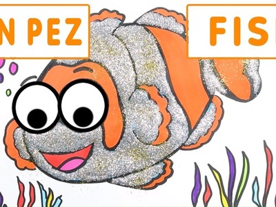 Dibujar y Colorea Pez | Dibujos Para Niños | Aprender Colores & Animales & Español y Inglés