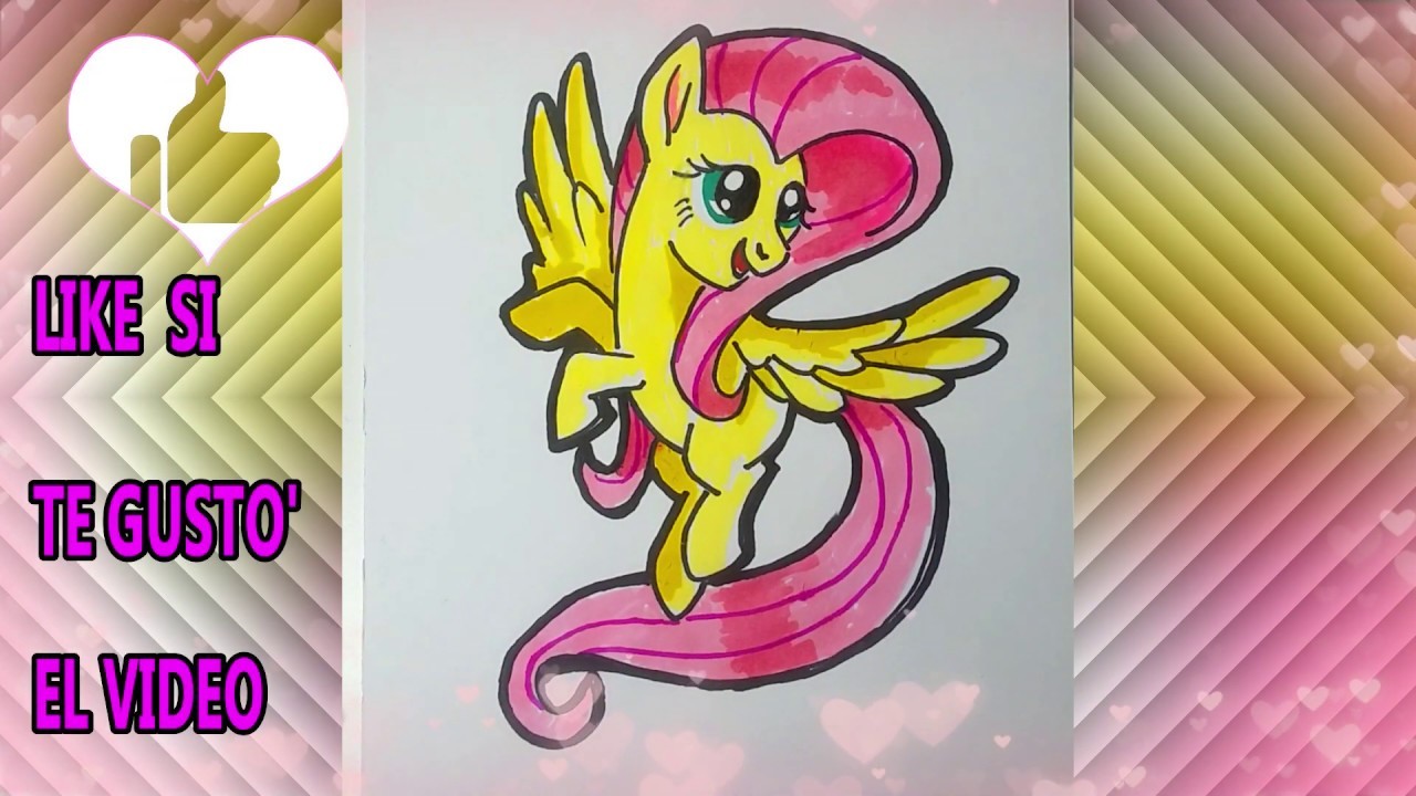 Dibujos para niños * Como dibujar y colorear a Fluttershy de My Little Pony  paso a paso fácil