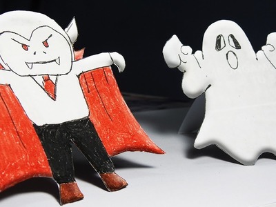 ▶Muñecos 3D para halloween de "Vampiro y Fantasma" I "Vampire and Ghost" 3d