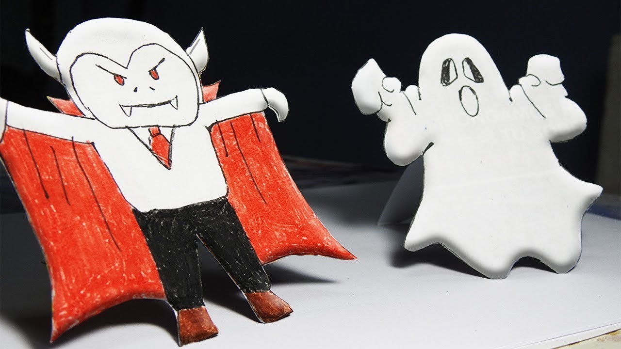 ▶Muñecos 3D para halloween de "Vampiro y Fantasma" I "Vampire and Ghost" 3d