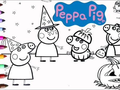 Peppa Pig Halloween Dibujos para Colorear | Aprende los Colores | Videos para Niños