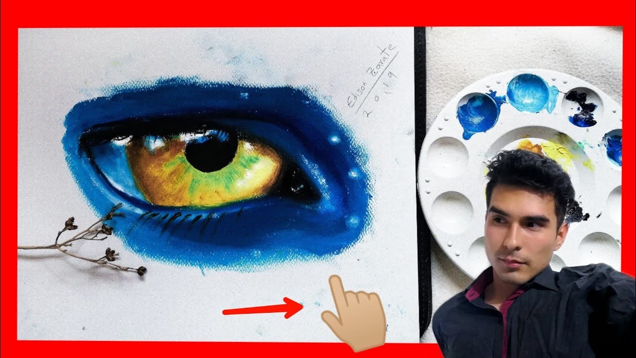 Pintando con los DEDOS ???? como pintar al óleo aprender a dibujar un ojo (AVATAR)