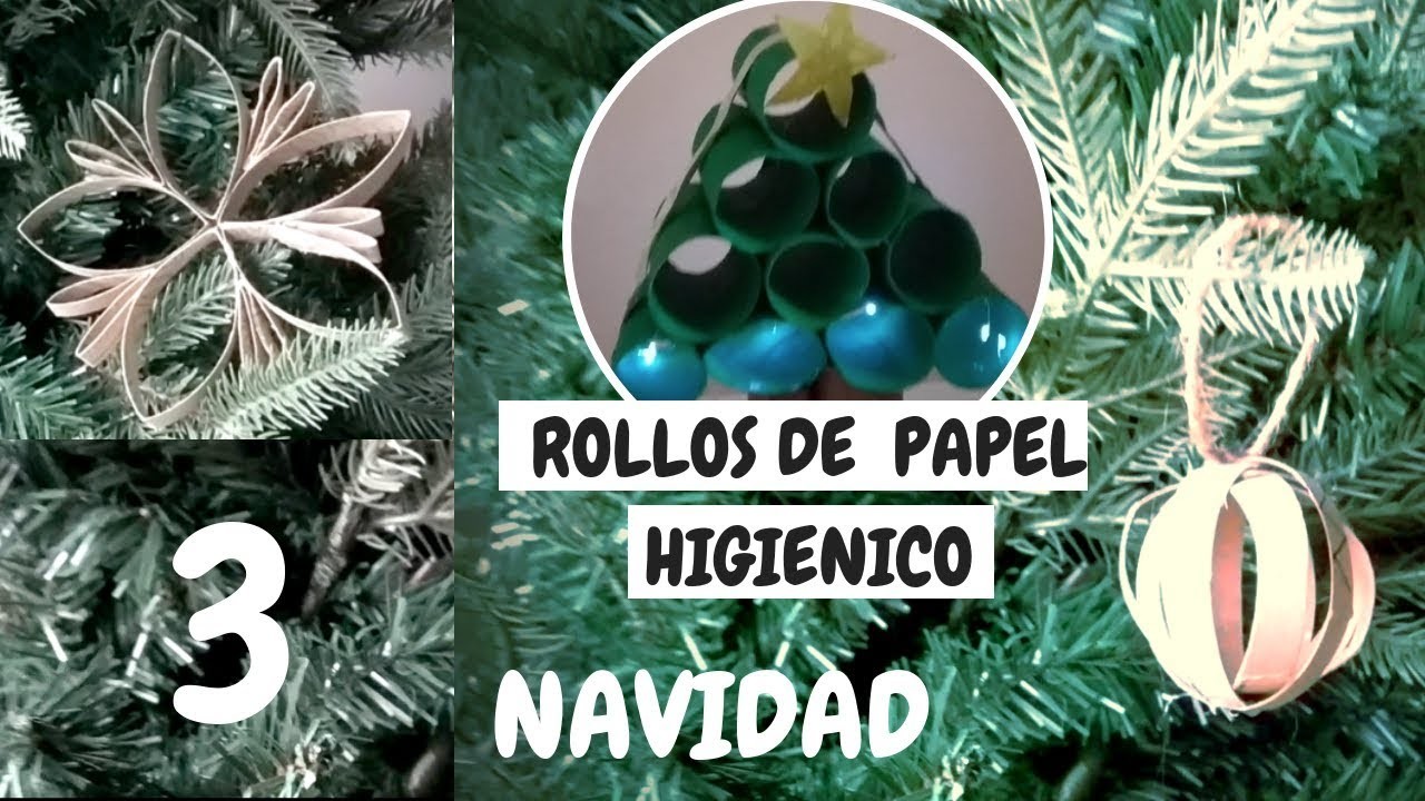 3 DIYs de NAVIDAD con ROLLOS de PAPEL HIGIENICO