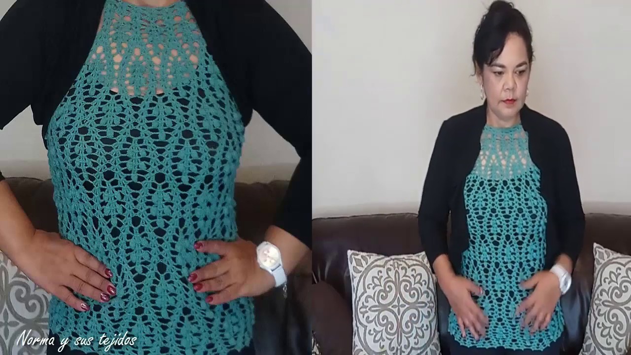 Blusa Halter  con punto puff (parte1)