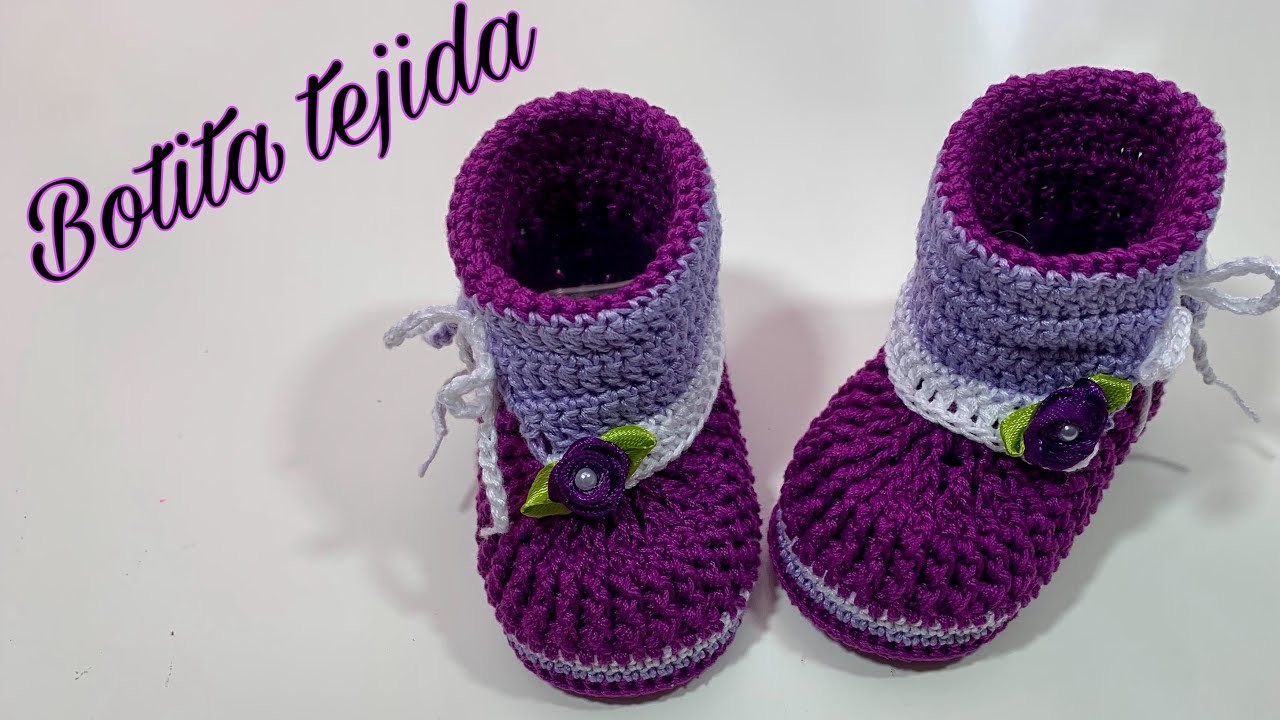 Botita tejida a crochet | paso a paso | baby Crochet boots | 0.3 Meses- Modelo Faby