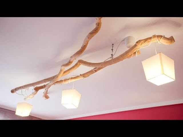 Cómo hacer una lámpara de techo con ramas secas - Decogarden