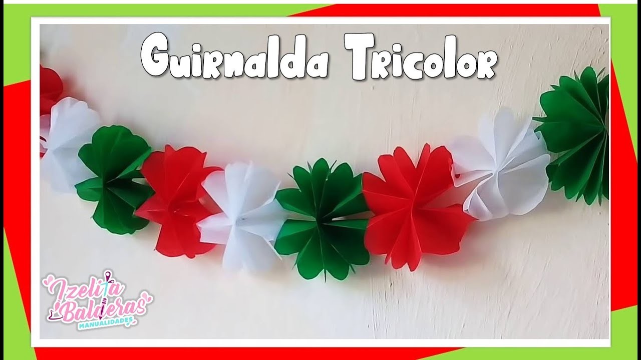 Guirnalda Tricolor - Flores de papel - Adorno para Fiestas patrias
