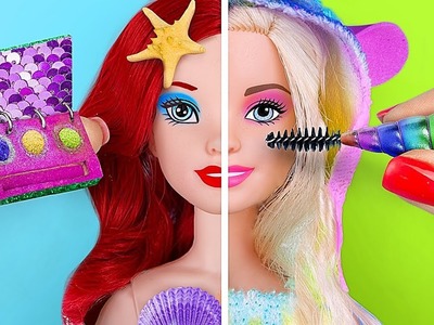 ¡12 Maquillaje En Miniatura De Unicornio vs Maquillaje De Sirena!. Locos Trucos Para Tu Barbie