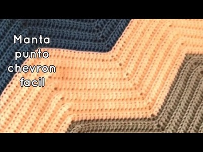 Manta | cobijita tejida para bebé punto chevron a crochet fácil y rápida! Nya Crochet ❤️