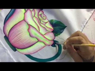 Pintura En Tela Tetera Boton De Rosa # 3 Con Cony