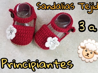Sandalias tejidas de 3 a 6 meses| principiantes