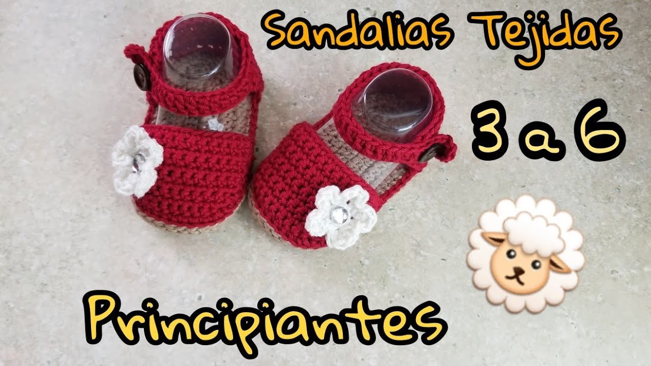 Sandalias tejidas de 3 a 6 meses| principiantes