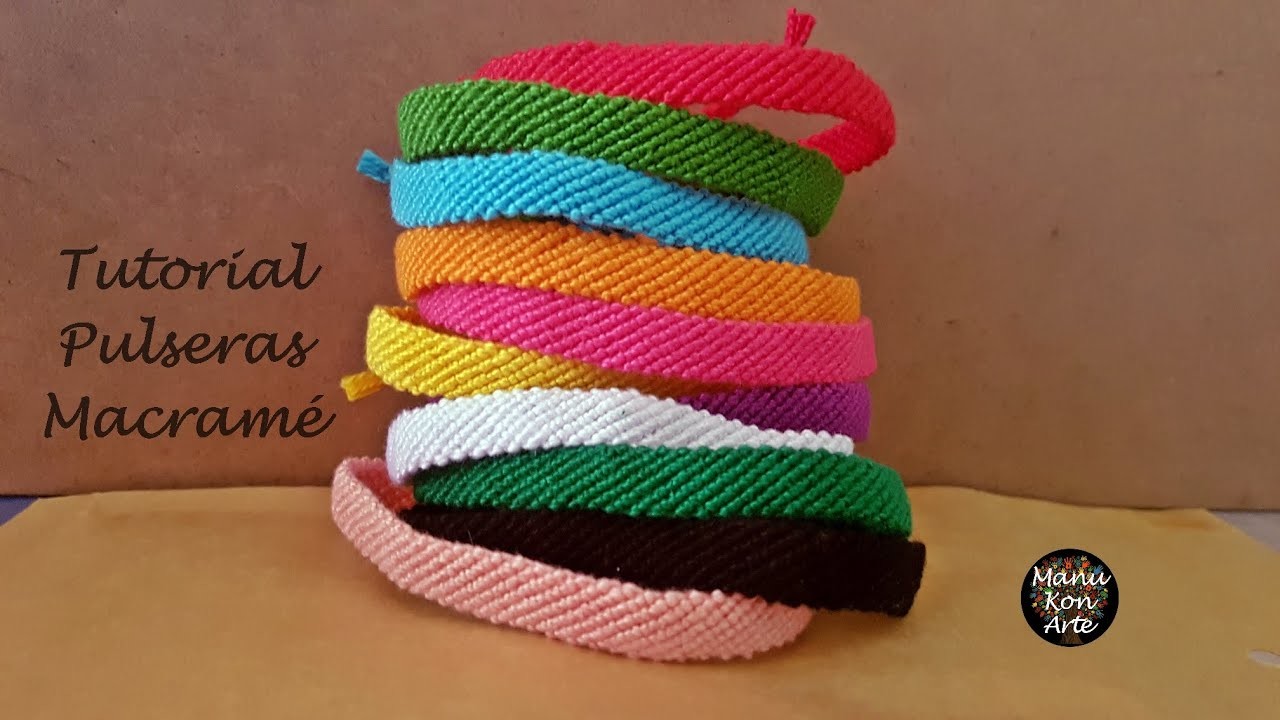 Amarres, Comienzos Tutorial | como hacer | diy | Iniciación al MACRAME Pulsera de Hilo Candy Stripe