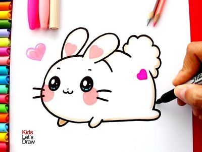Aprende a dibujar un CONEJO Kawaii fácil | How to Draw A Cute Bunny Rabbit Easy