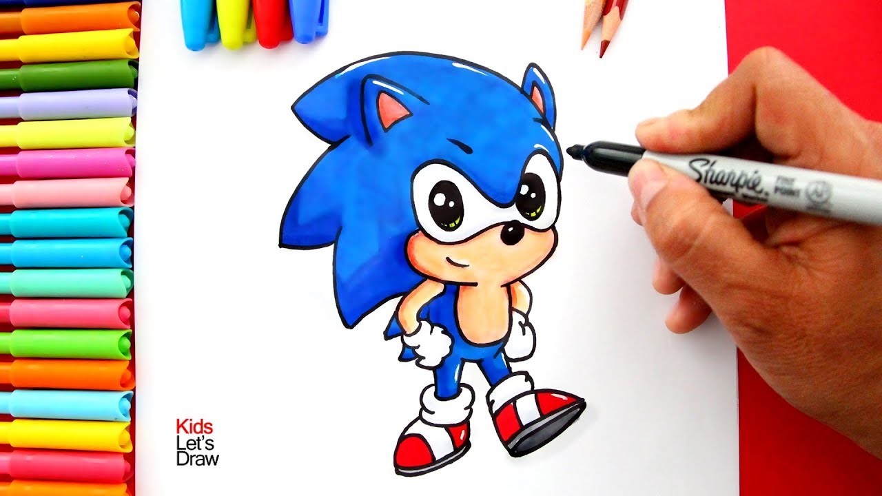 Aprende a dibujar y pintar a SONIC estilo Kawaii | How to draw a Cute Sonic The Hedgehog