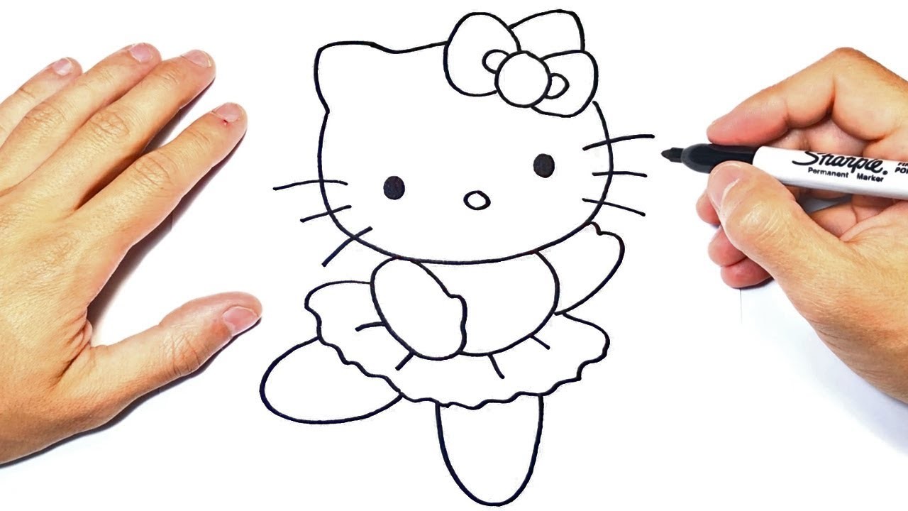 Como dibujar a Hello Kitty | Dibujo de la Gatita Hello Kitty