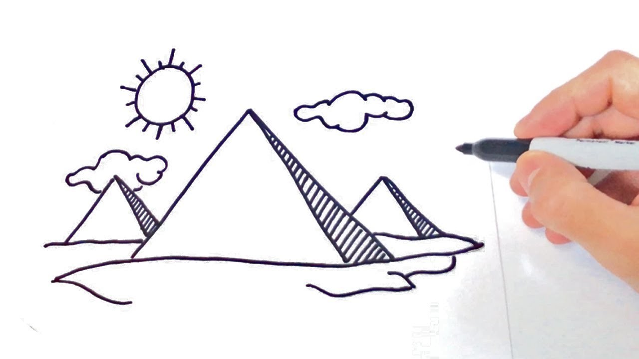 Cómo dibujar unas Piramides Paso a Paso | Dibujo de Piramides