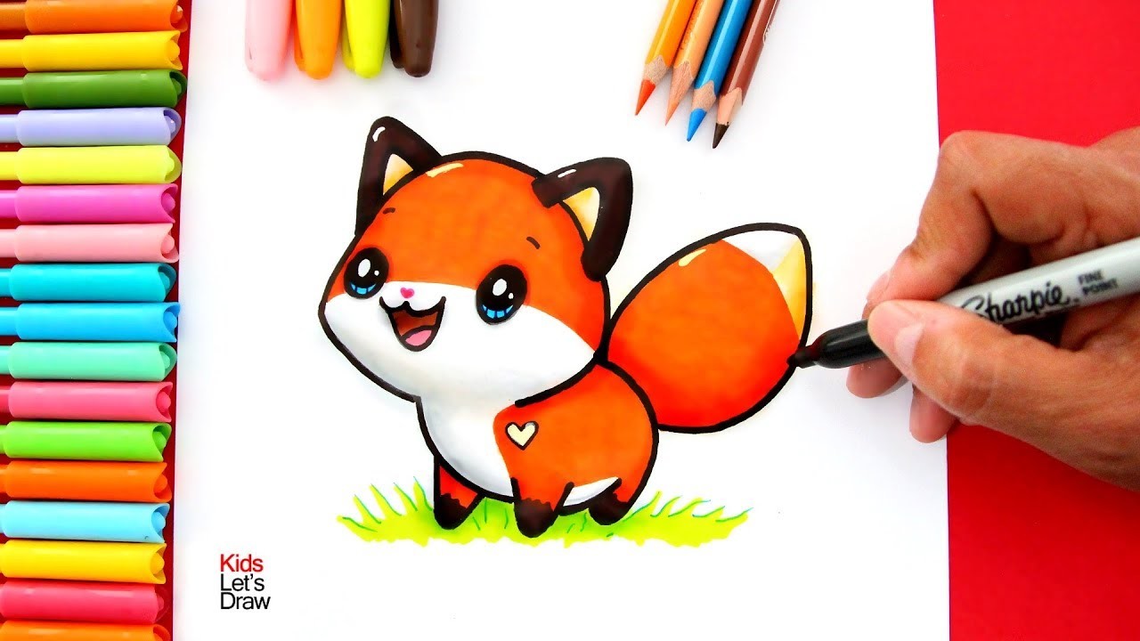 Dibujar un ZORRO BEBÉ paso a paso estilo kawaii | How to draw a cute Fox easy