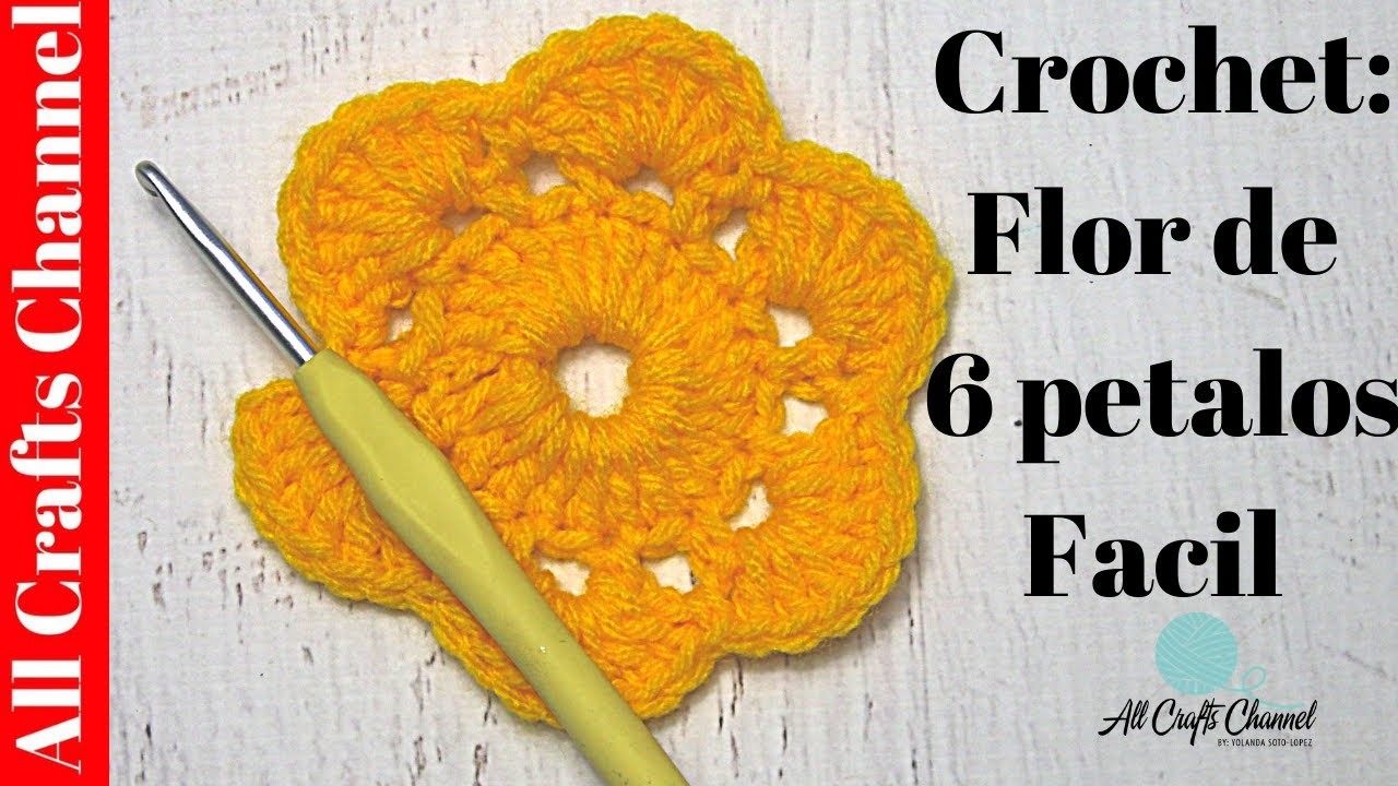 Aprende a Tejer con gancho   Flor facil de 6 petalos
