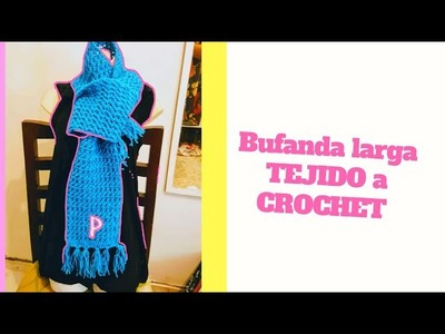 Bufanda de lana tejida a crochet fácil para  hombre. mujer