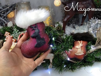 Christmas crafts DIY | Decoración para navidad | Bota navideña | porcelana fría