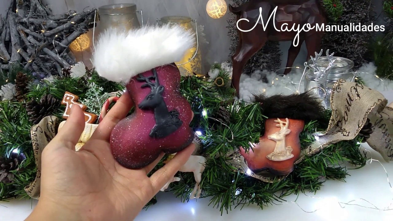 Christmas crafts DIY | Decoración para navidad | Bota navideña | porcelana fría