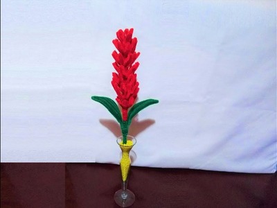 Como hacer una flor de jengibre con  limpiapipas.pipe cleaner  flower