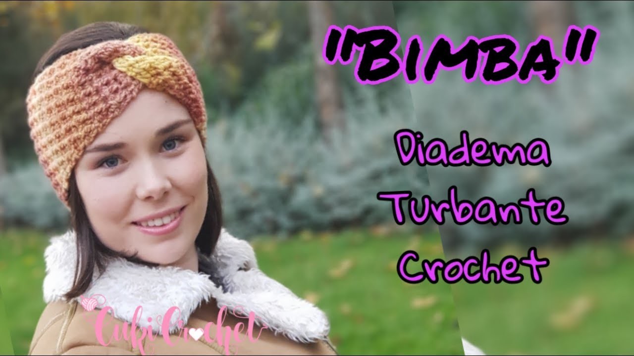 DIADEMA TEJIDA A CROCHET. "BIMBA" Turbante.  PASO A PASO. GRATIS.