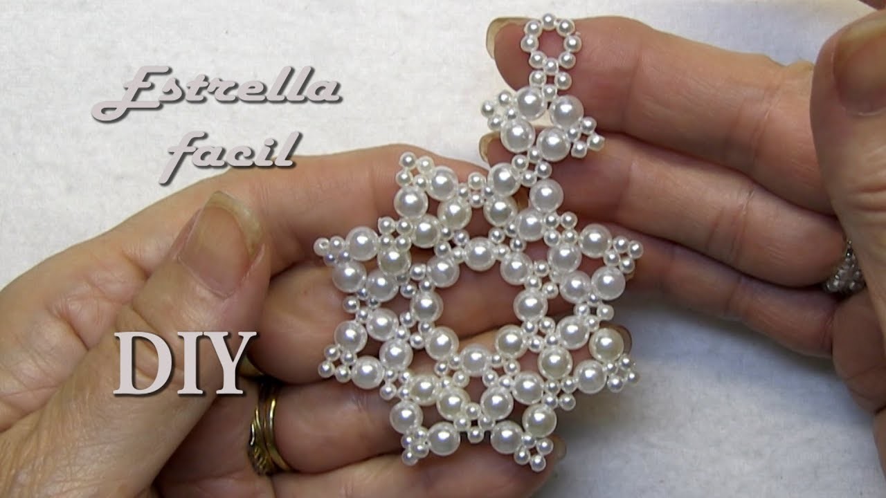DIY -Colgante - Estrella fácil de 8 puntas todo perlas