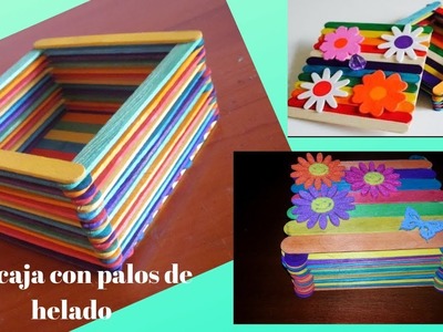 Diy Simpática y colorida caja con palos de helados