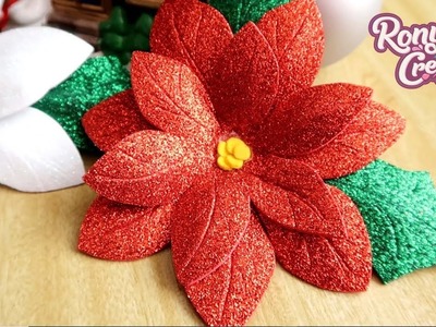 Flor de Nochebuena de Foami - Flores Navideñas - Christmas Flower DIY