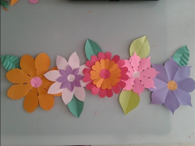 Flores de papel de colores.  fácil y rápido