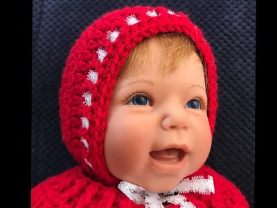 Gorro a crochet para bebé estilo capota #216
