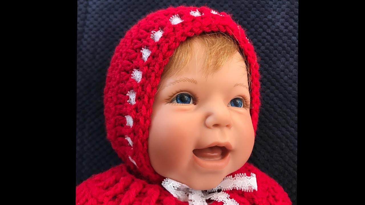 Gorro a crochet para bebé estilo capota #216