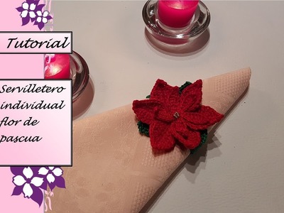 Navidad!! Servilletero individual flor de pascua a crochet con patrón gratis