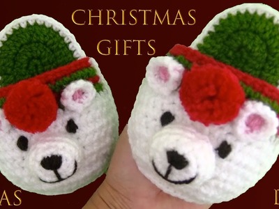 Pantuflas de ositos polar a crochet regalos de Navidad Christmas Gifts Ideas Diy