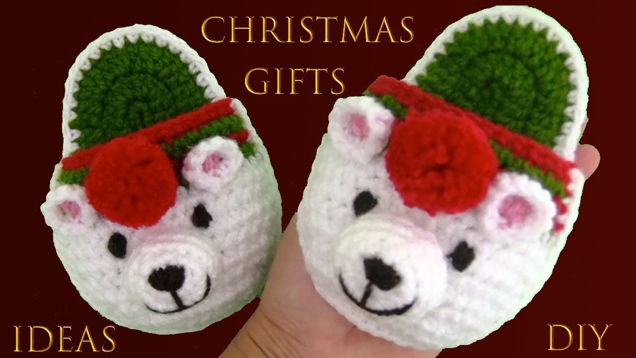 Pantuflas de ositos polar a crochet regalos de Navidad Christmas Gifts Ideas Diy
