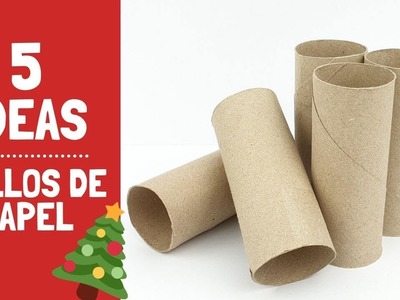 ???? 5 Manualidades navideñas con rollos de papel higiénico muy fáciles