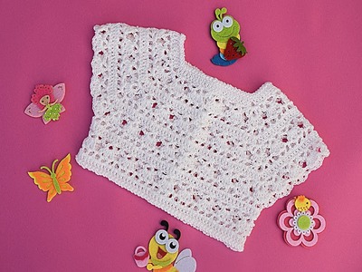 Canesú a crochet blanco para vestido de niña @Majovel crochet