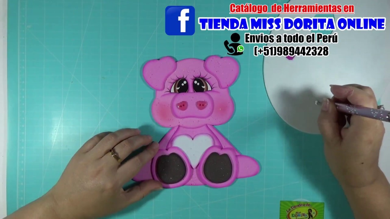 Cerdo en Foamy, Goma Eva, Microporoso (Handmade Craft)❤️