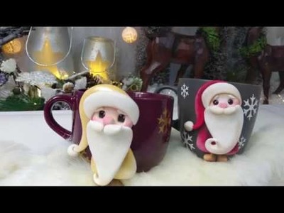 Christmas crafts DIY | Como hacer un Santa Claus de porcelana fría | taza navideña de pasta flexible